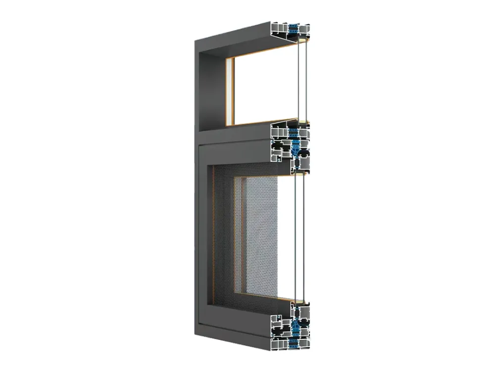 YIIO Six-Chamber Outward-Opening Window with Integrated Screen