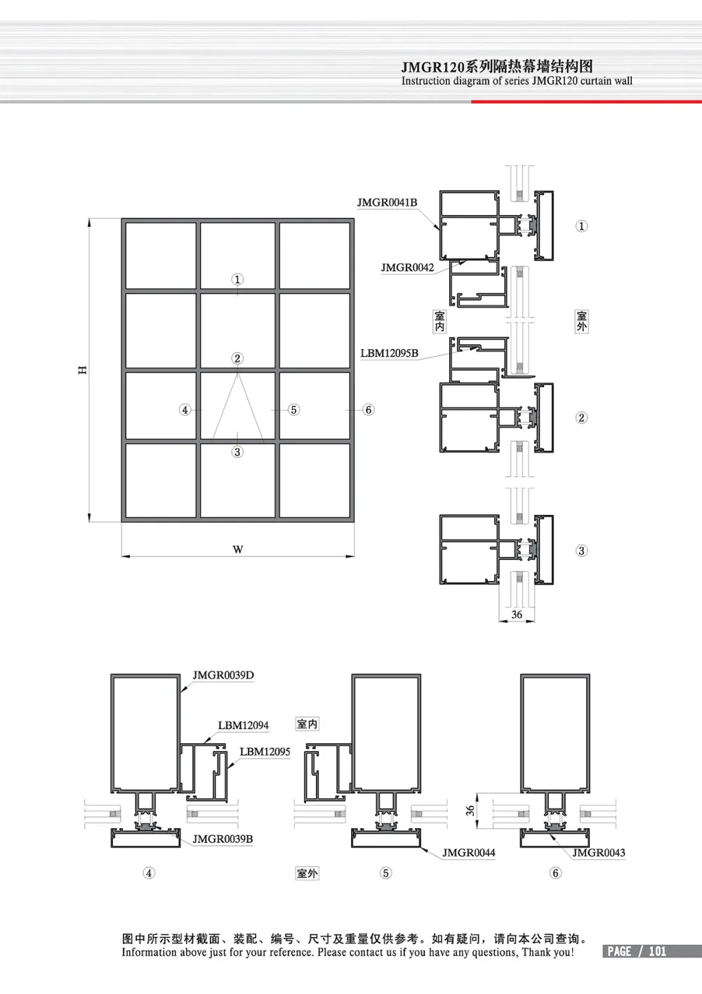 JMGR120 Series Thermal-Break Curtain Wall