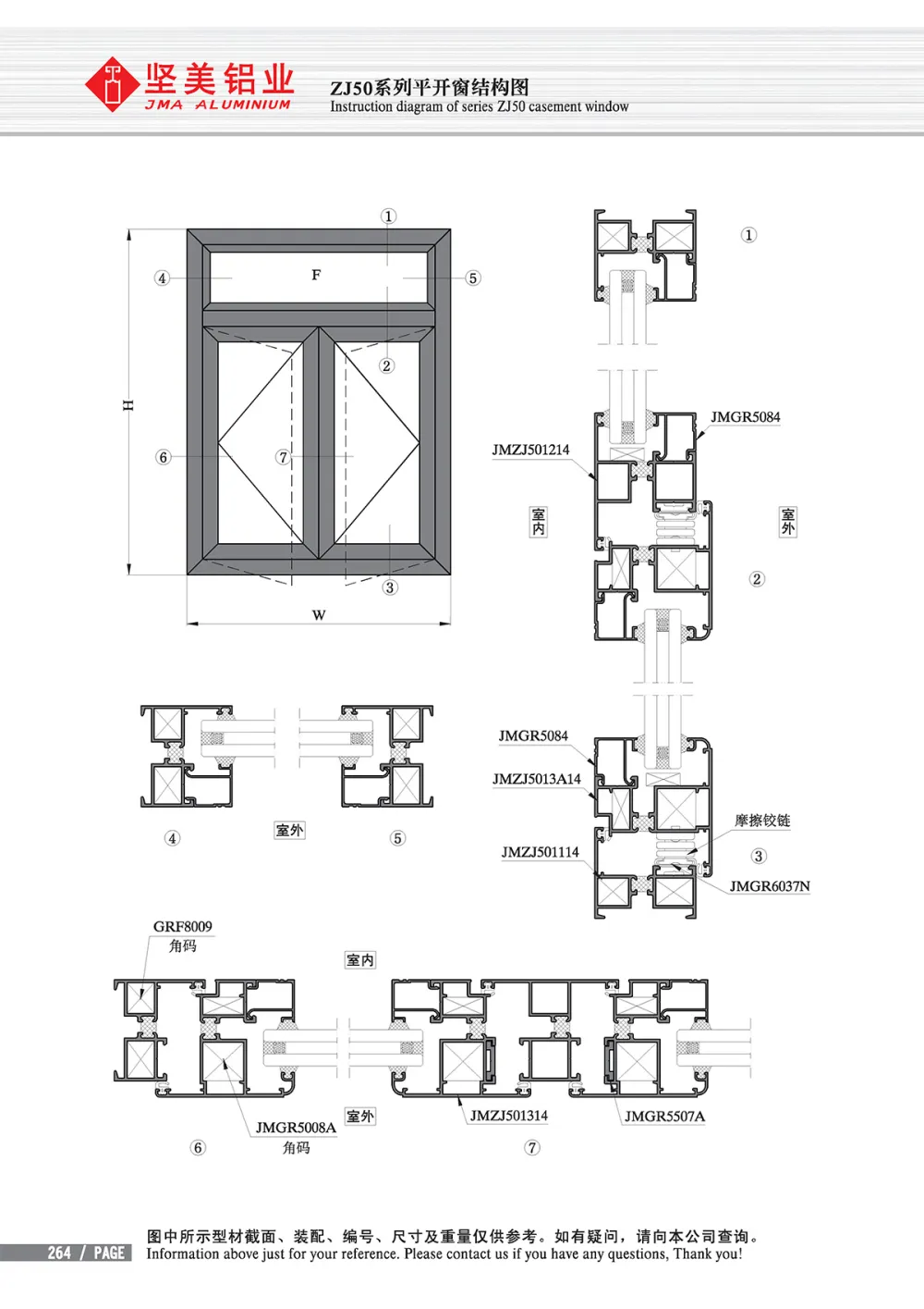 ZJ50 Series Casement Door & Window (Glue-Injected Thermal Break)