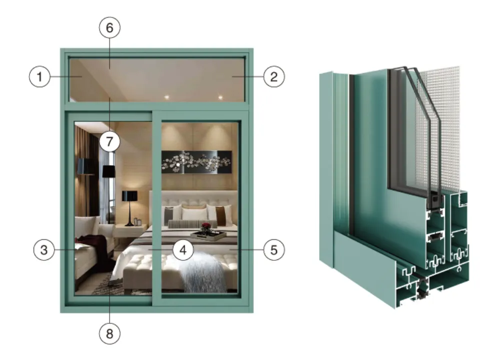 105 Thermal Break Sliding Window with Integrated Screen