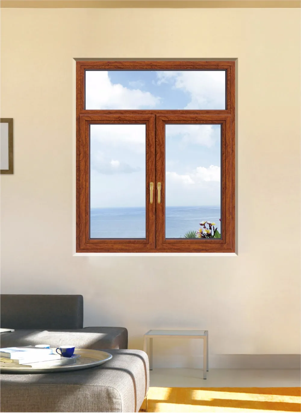 GM72 Series Aluminium-Wood Thermal-Break Inward-Opening Window