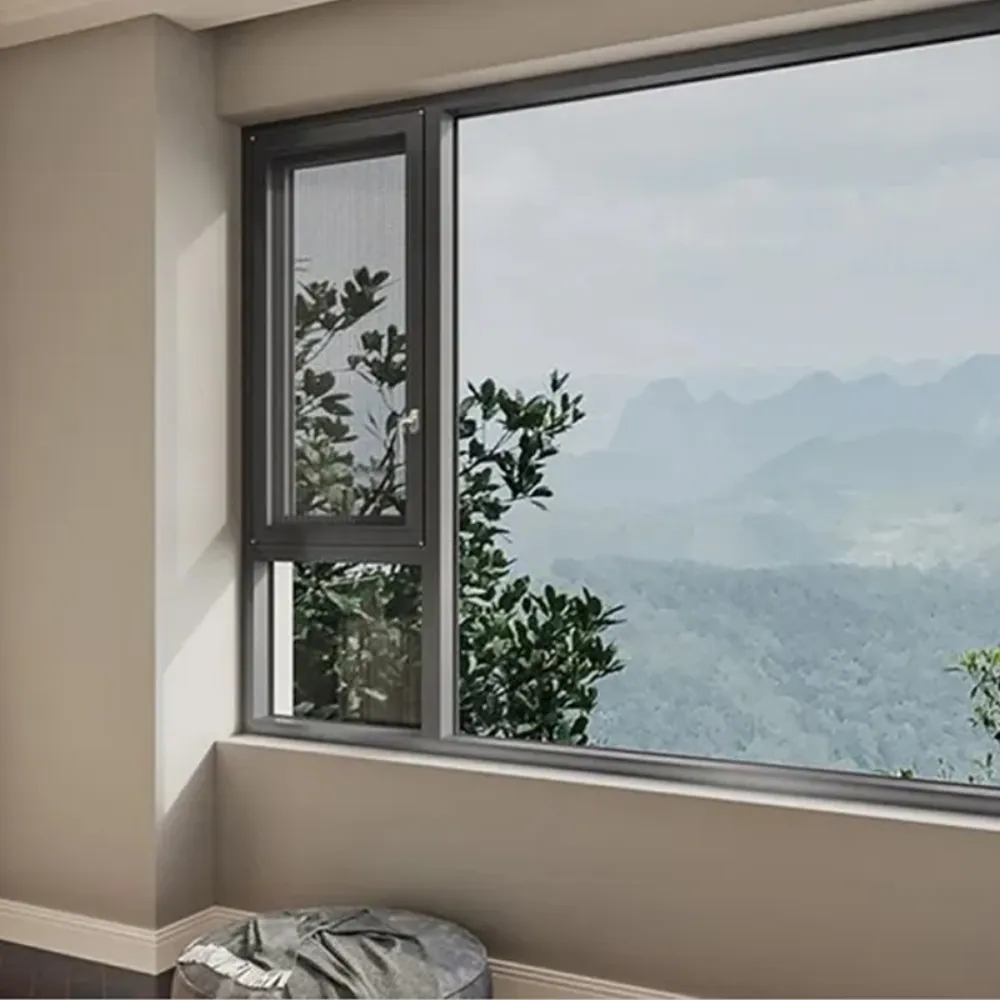 Aluminum casement window installed