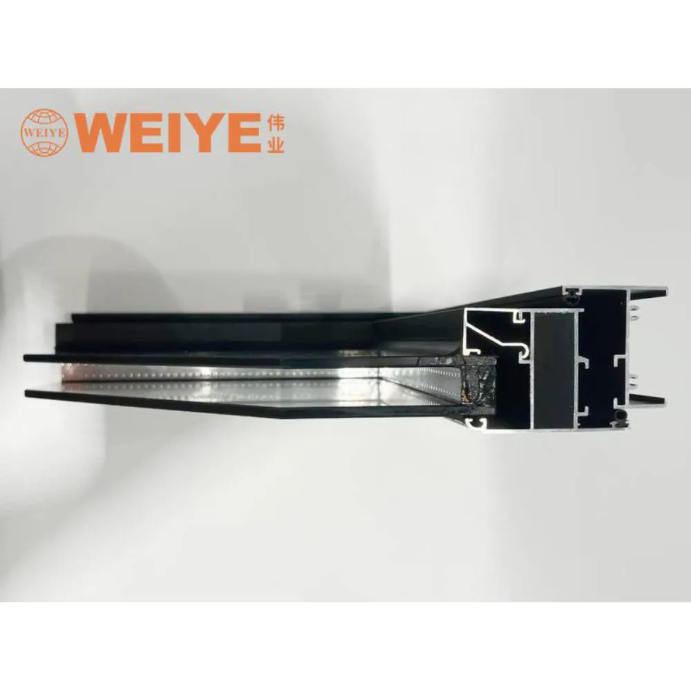 Aluminum curtain wall section, 180 visible frame