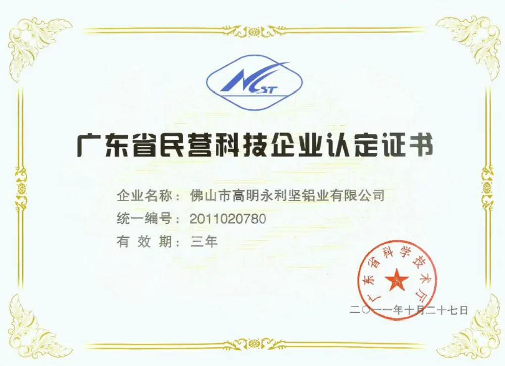 Guangdong Provincial Private Technology Enterprise Certificate