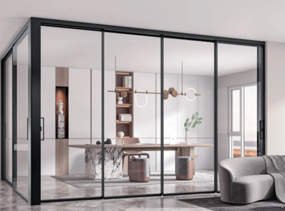 Folding door glass configuration detail
