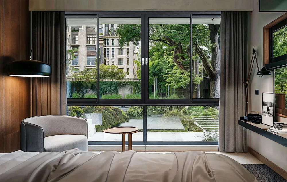 Aluminum black-frame sliding window