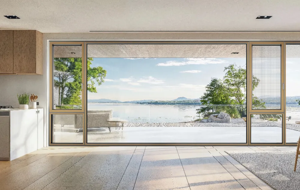 Aluminum lift-and-slide door
