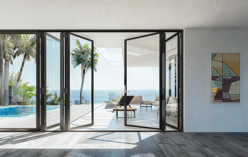 Aluminum bifold folding door