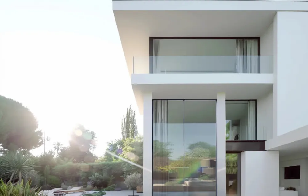 Aluminum sliding doors, villa exterior