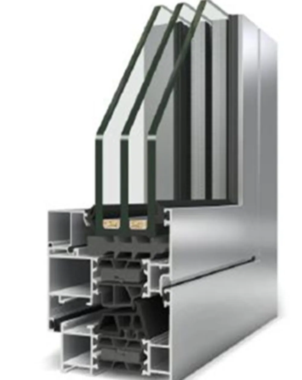 Aluminum curtain wall and window profile
