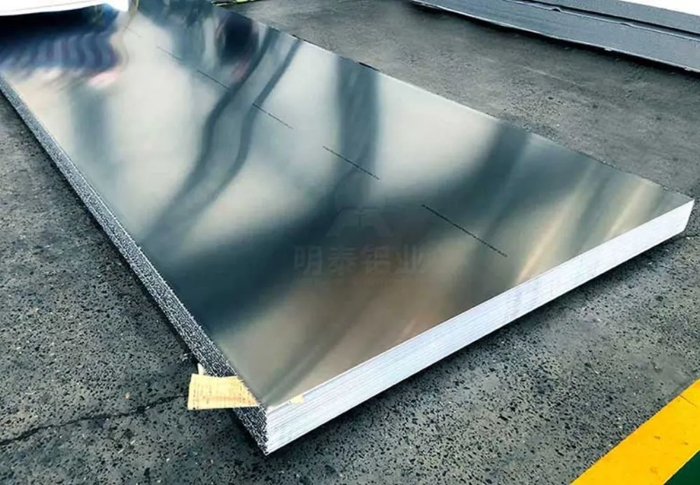 Fine finish aluminum plate surface detail