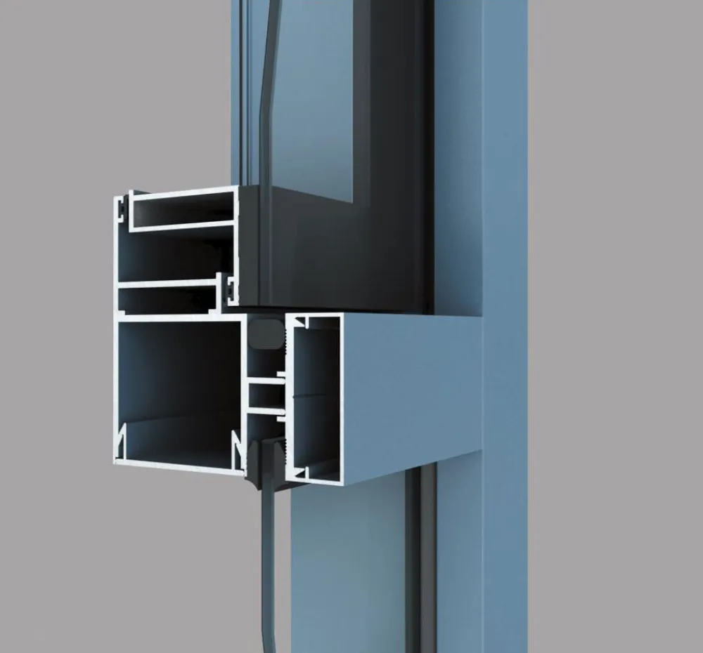 Aluminum window profile cross-section