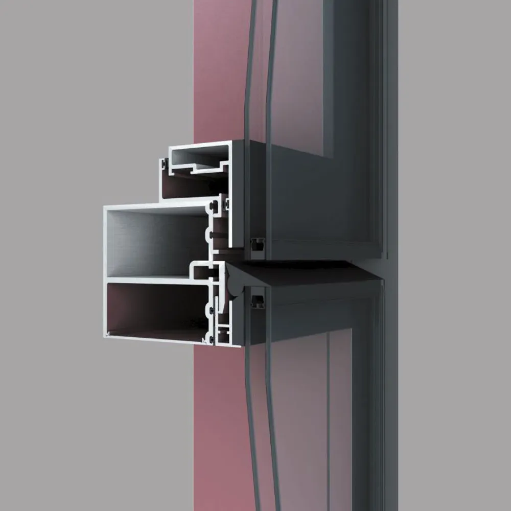 Aluminum window profile cross-section