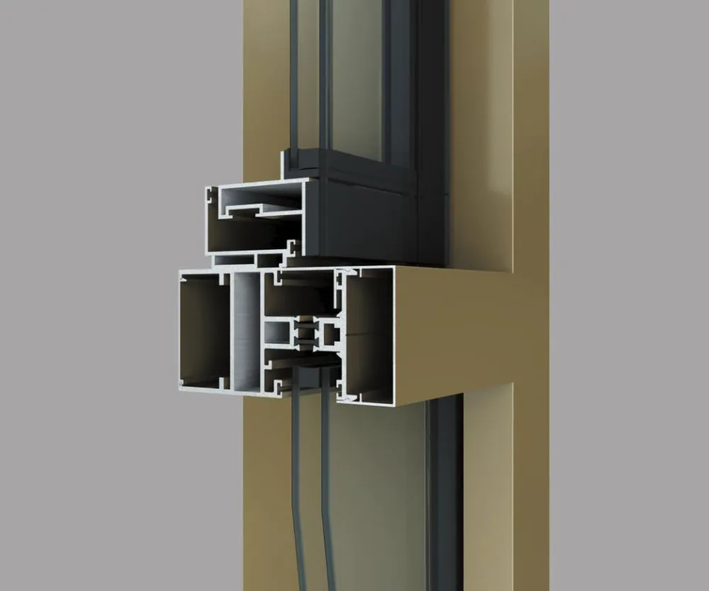 Aluminum window profile cross-section