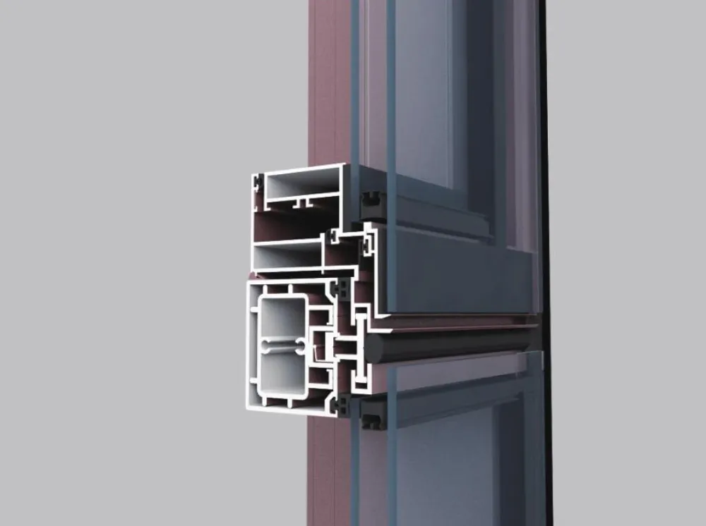 Aluminum window profile cross-section