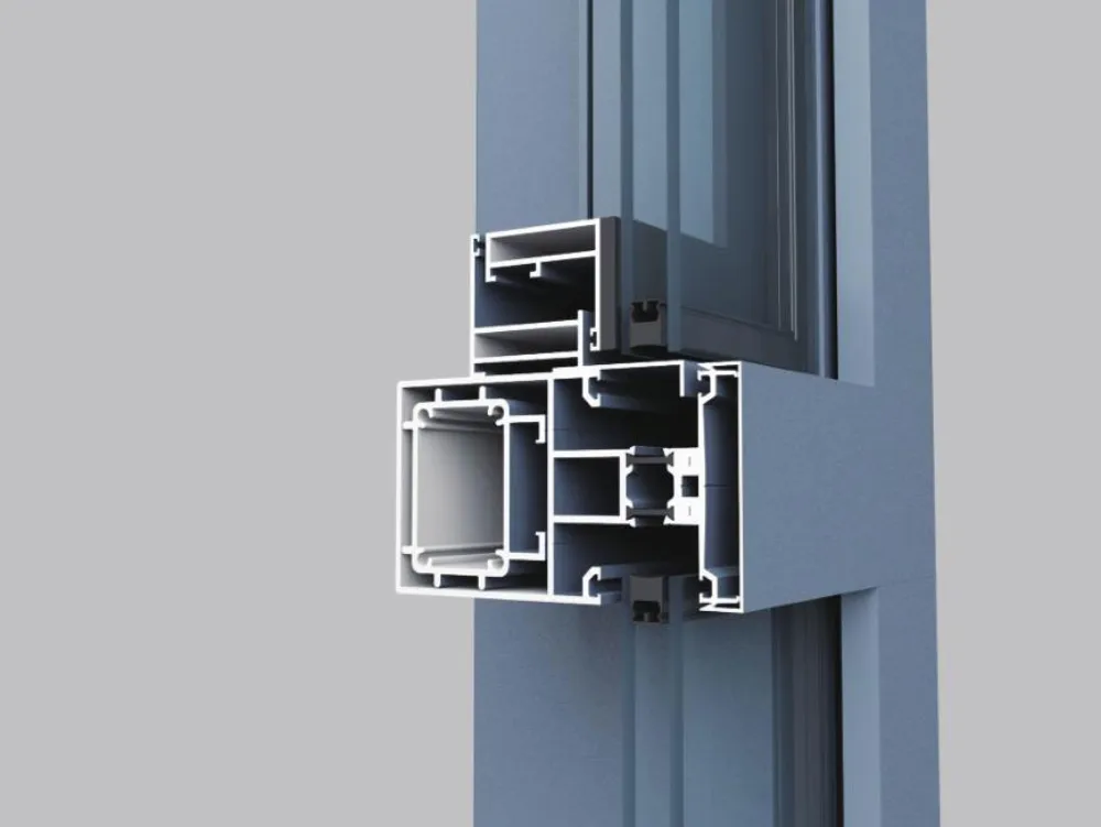 Aluminum sliding profile cross-section