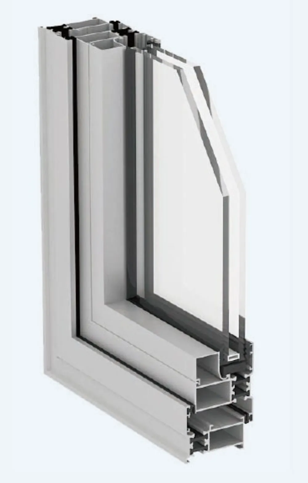 Aluminum window corner section