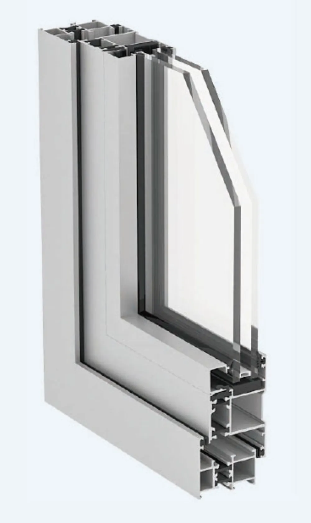 Aluminum window corner section