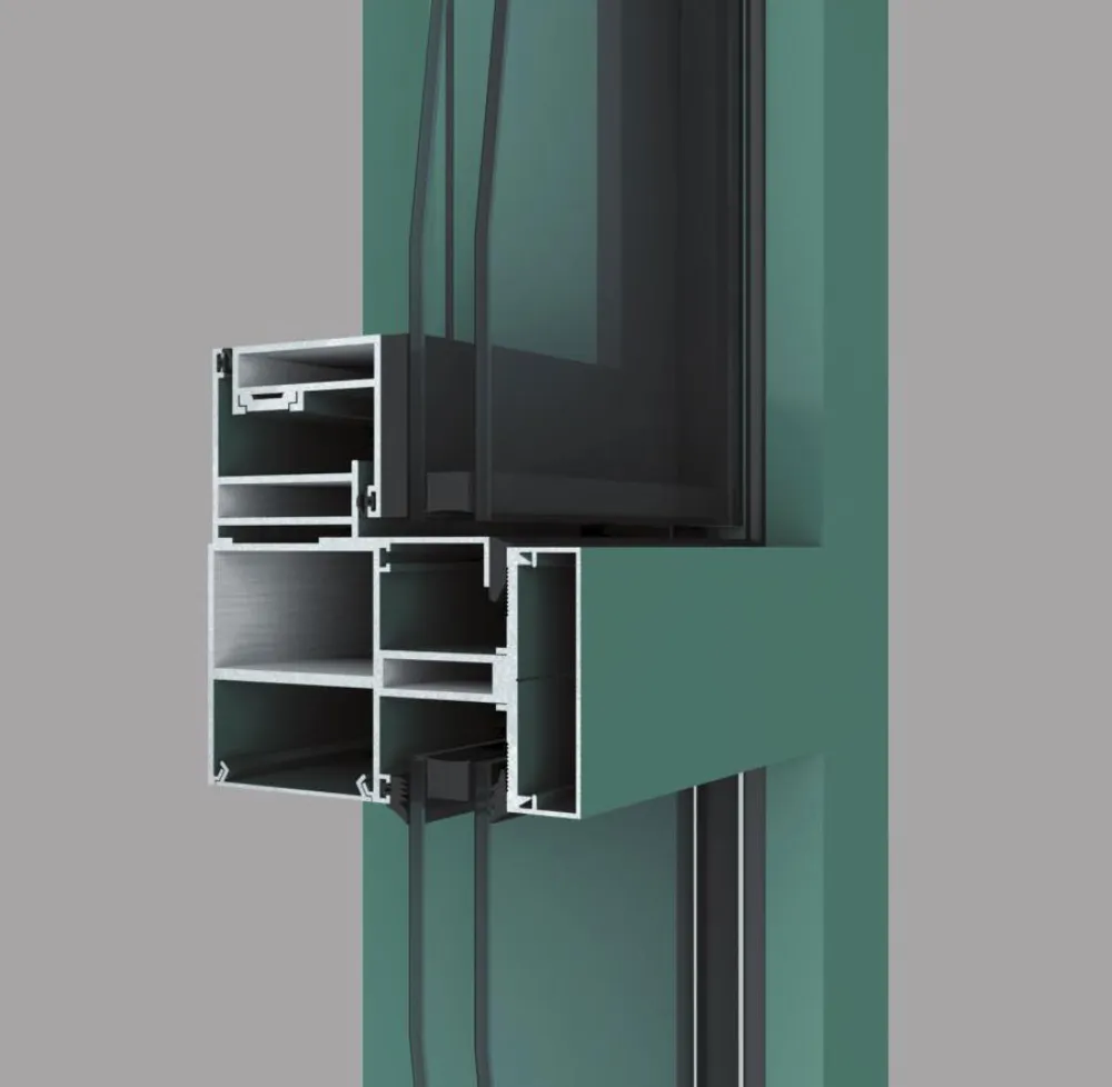 Aluminum window profile cross-section
