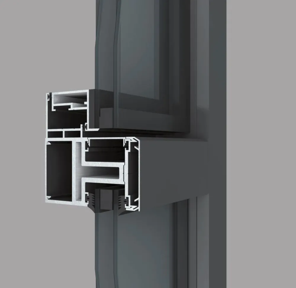 Aluminum window profile cross-section