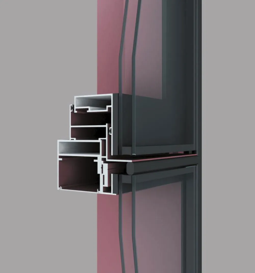 Aluminum window profile cross-section