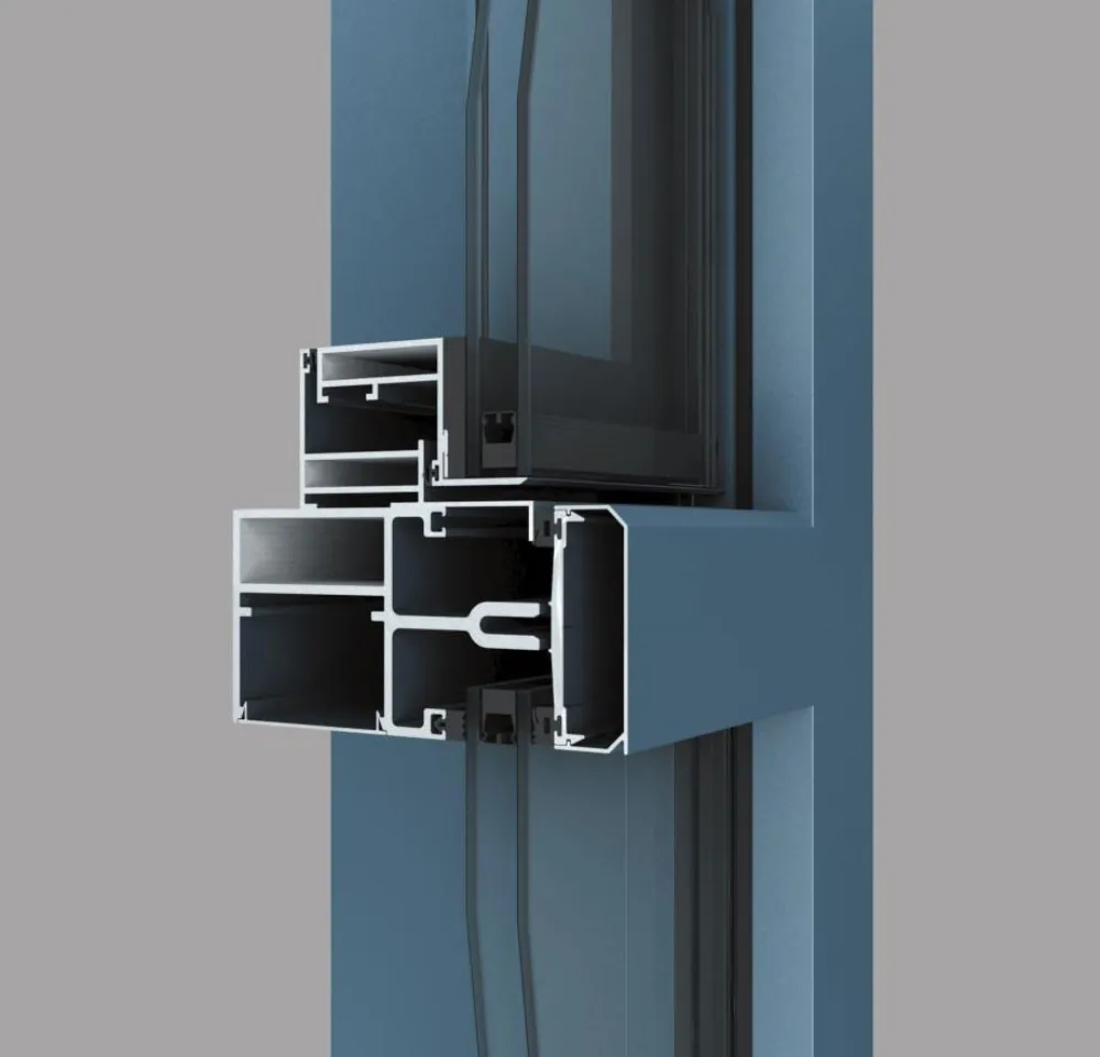 Aluminum window profile cross-section