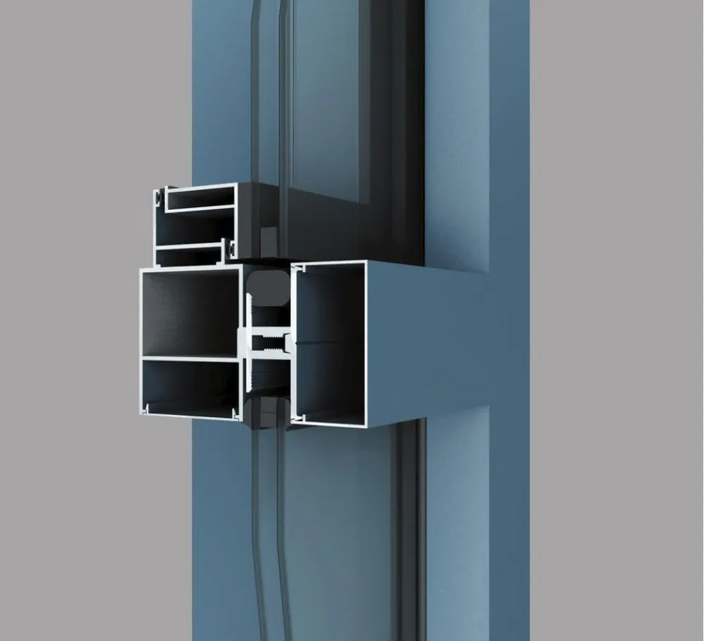 Aluminum window profile cross-section