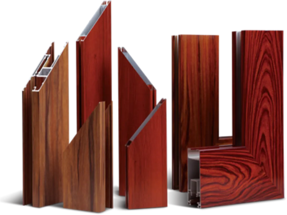 Spray-Coated Wood-Grain Aluminum Profile