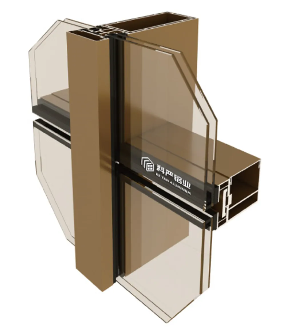 150 Vertical-Exposed Horizontal-Hidden Curtain Wall Profile