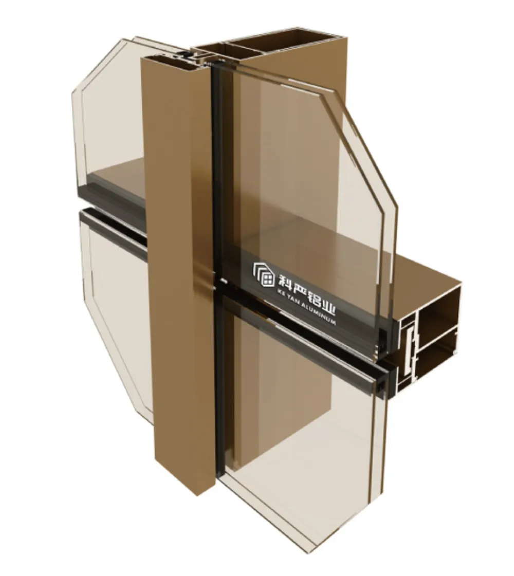 135 Vertical-Exposed Horizontal-Hidden Curtain Wall Profile