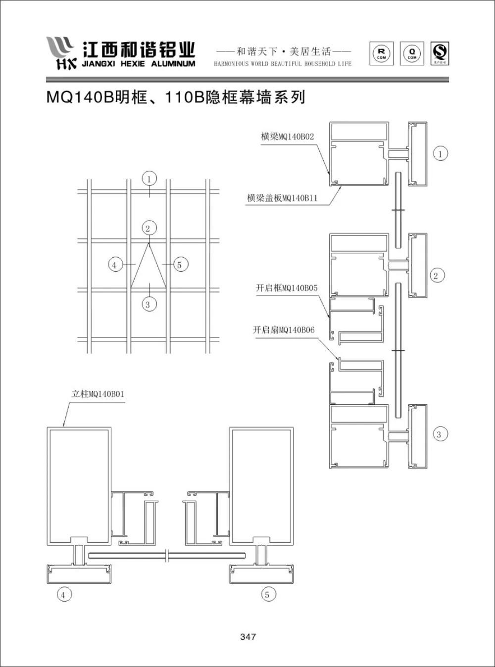 MQ140B Exposed Frame / 110B Hidden Frame Curtain Wall Series