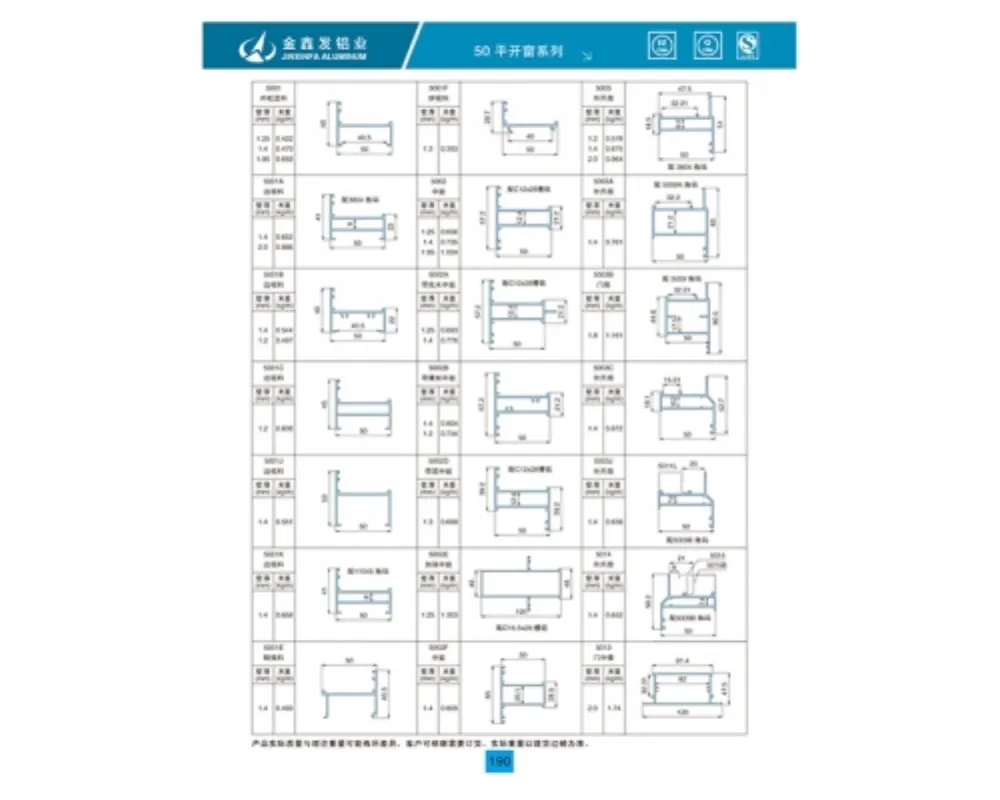50-Series Aluminum Casement Window Profile