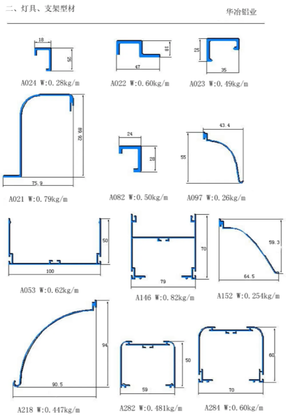 Lighting Fixture and Bracket Aluminum Profiles