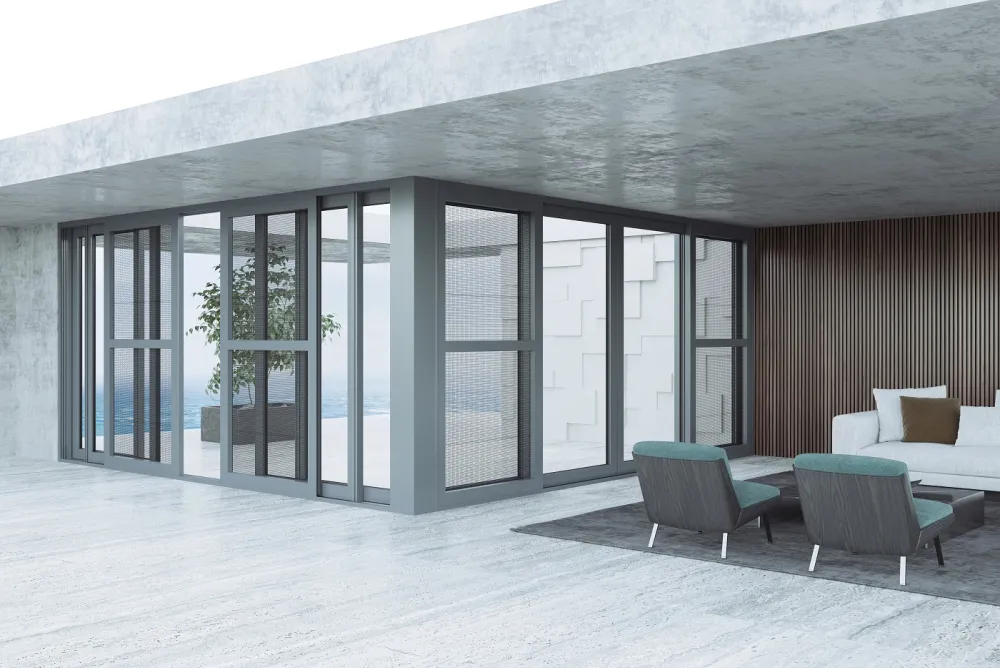 GTM216 Triple-Track Integrated Screen Heavy Sliding Door