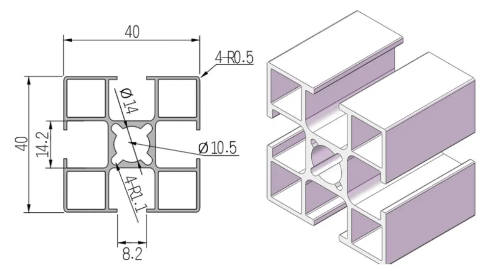 Aluminum Profile HN-8-4040A