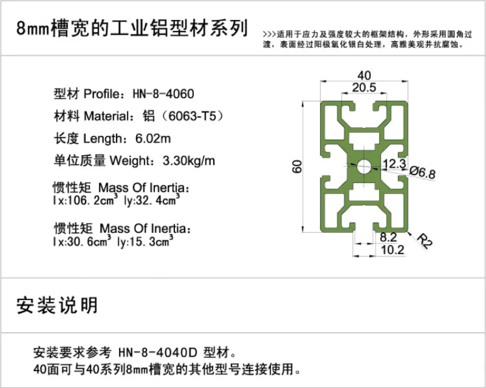 Aluminum Profile HN-8-4060