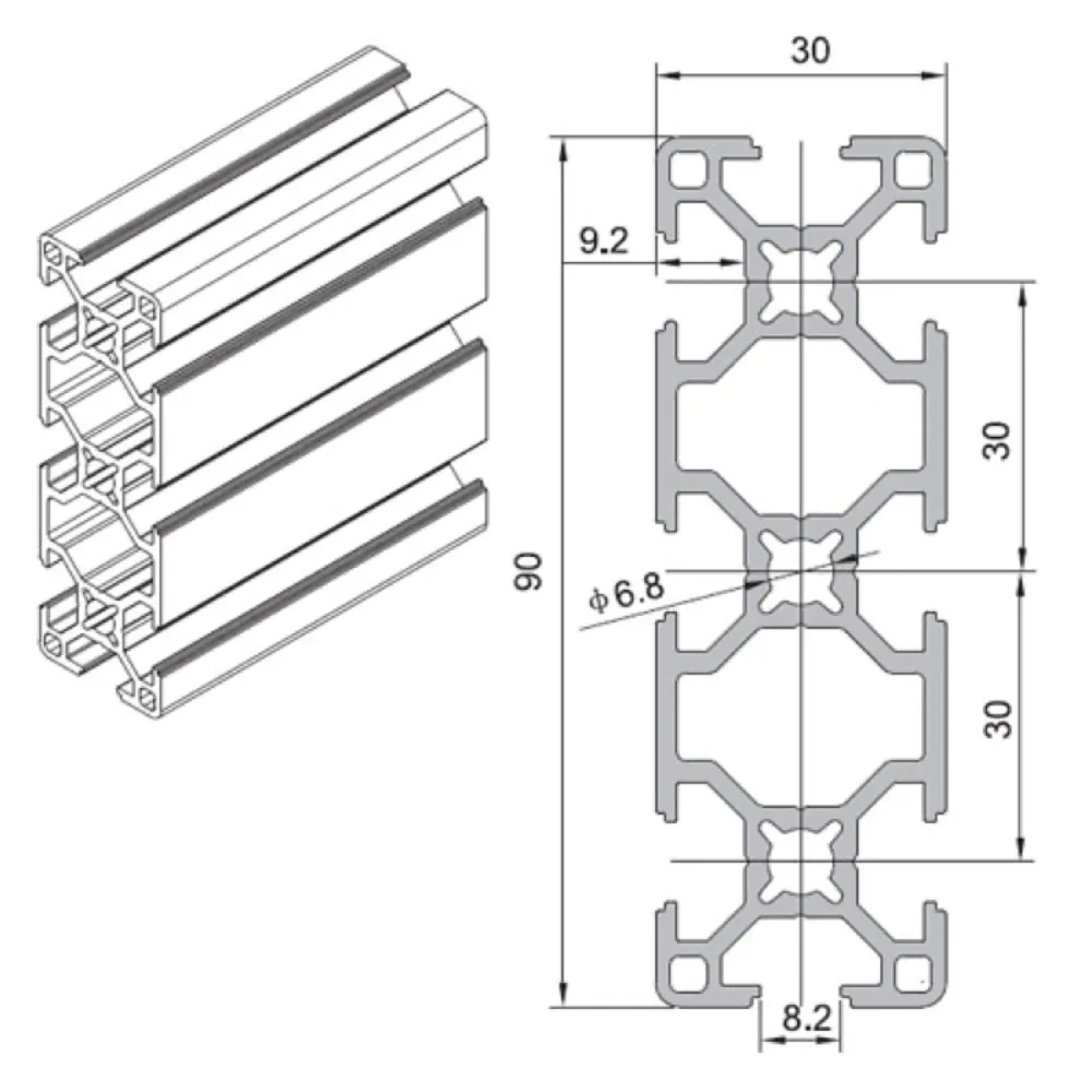 Aluminum Profile HN-8-3030C