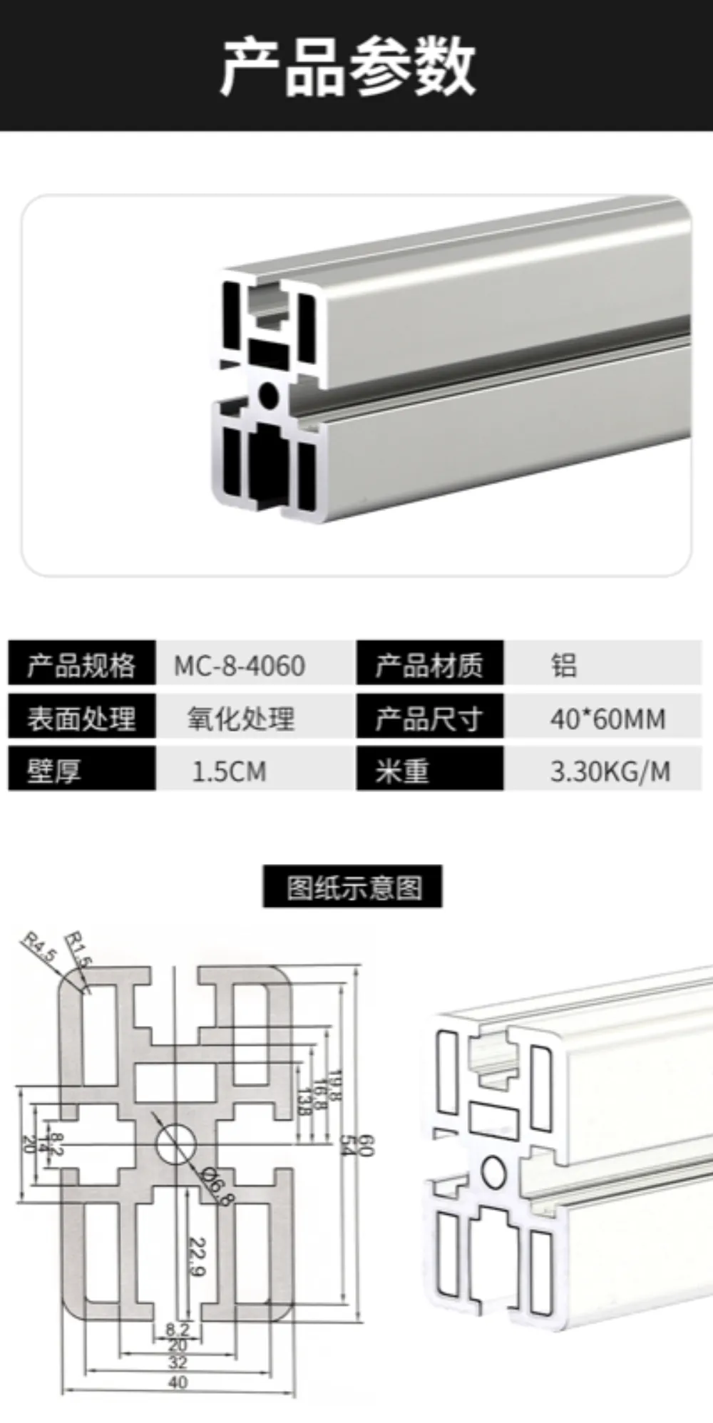 40 Series Industrial Aluminum Profile