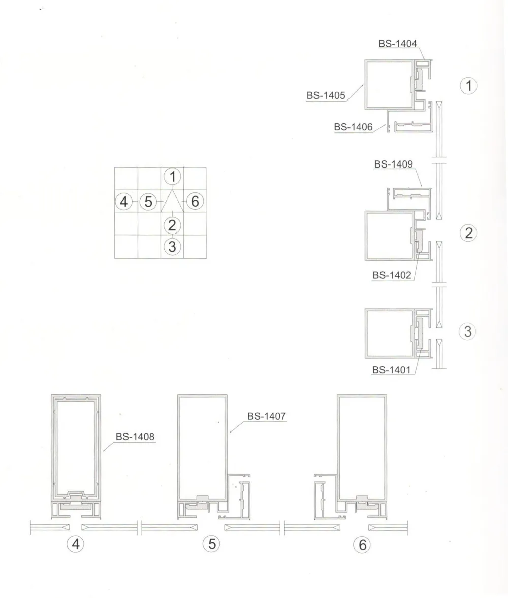Unitized Curtain Wall Aluminum Profile