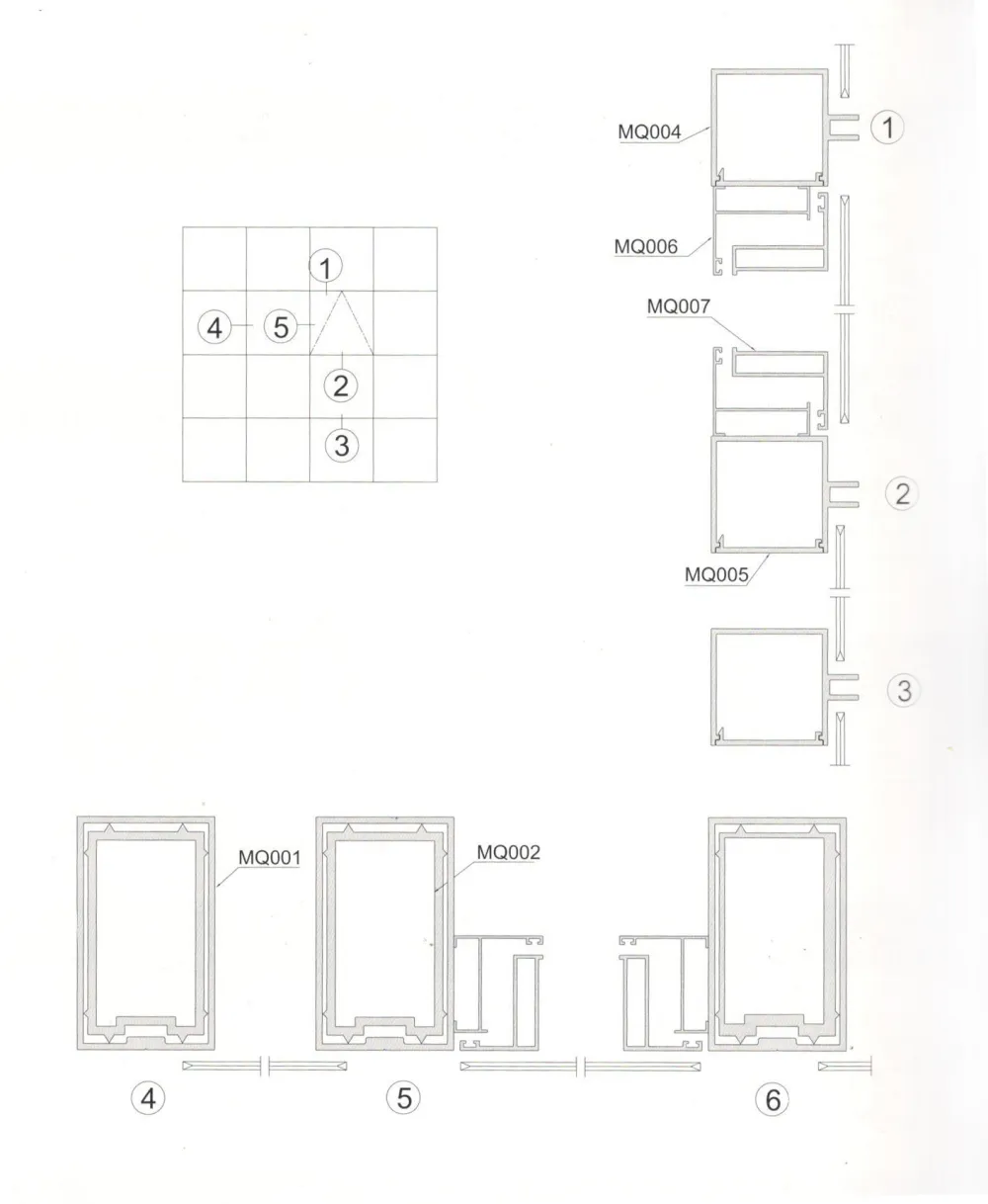 Exposed Frame Curtain Wall Aluminum Profile