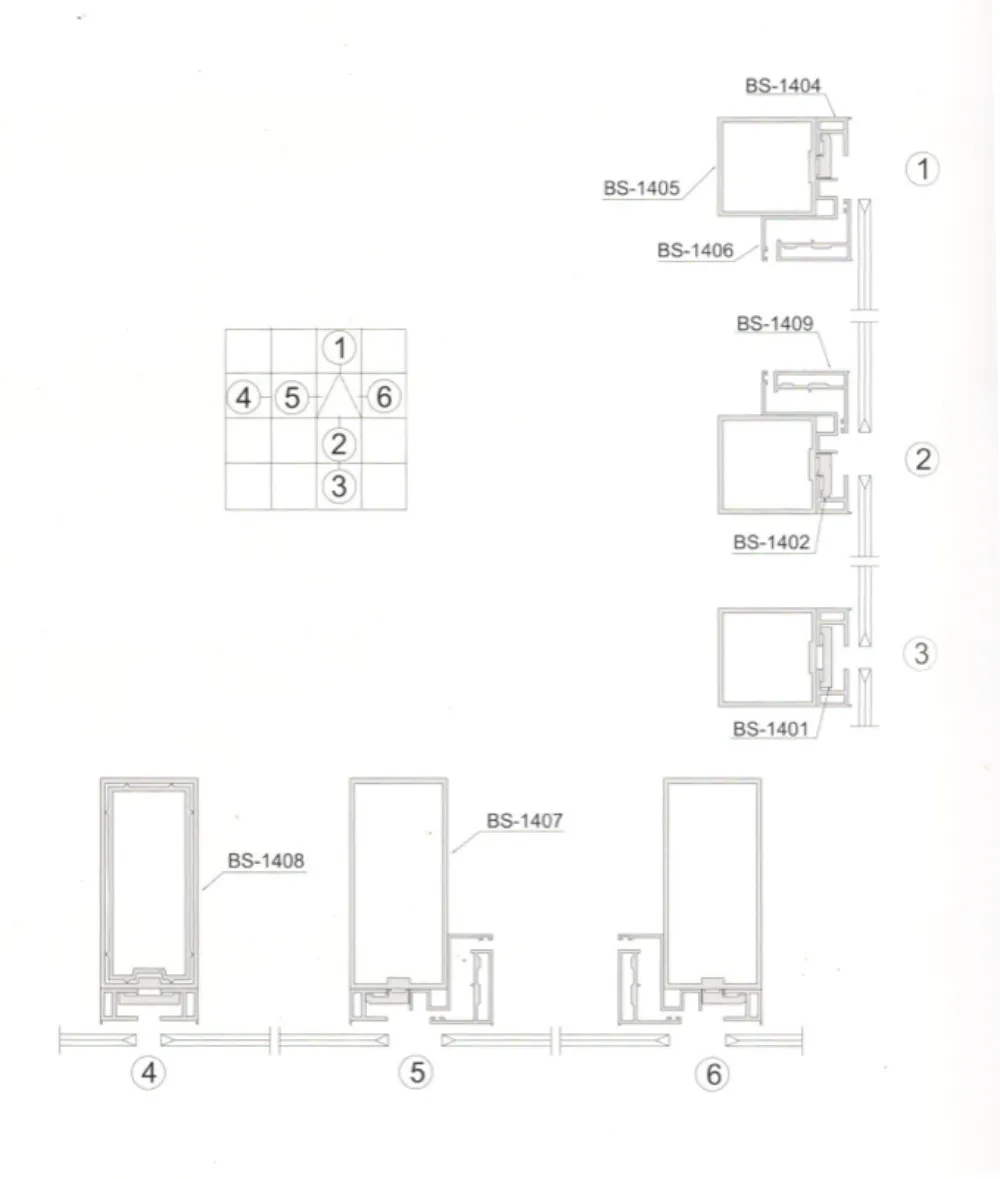 Unitized Curtain Wall Aluminum Profile