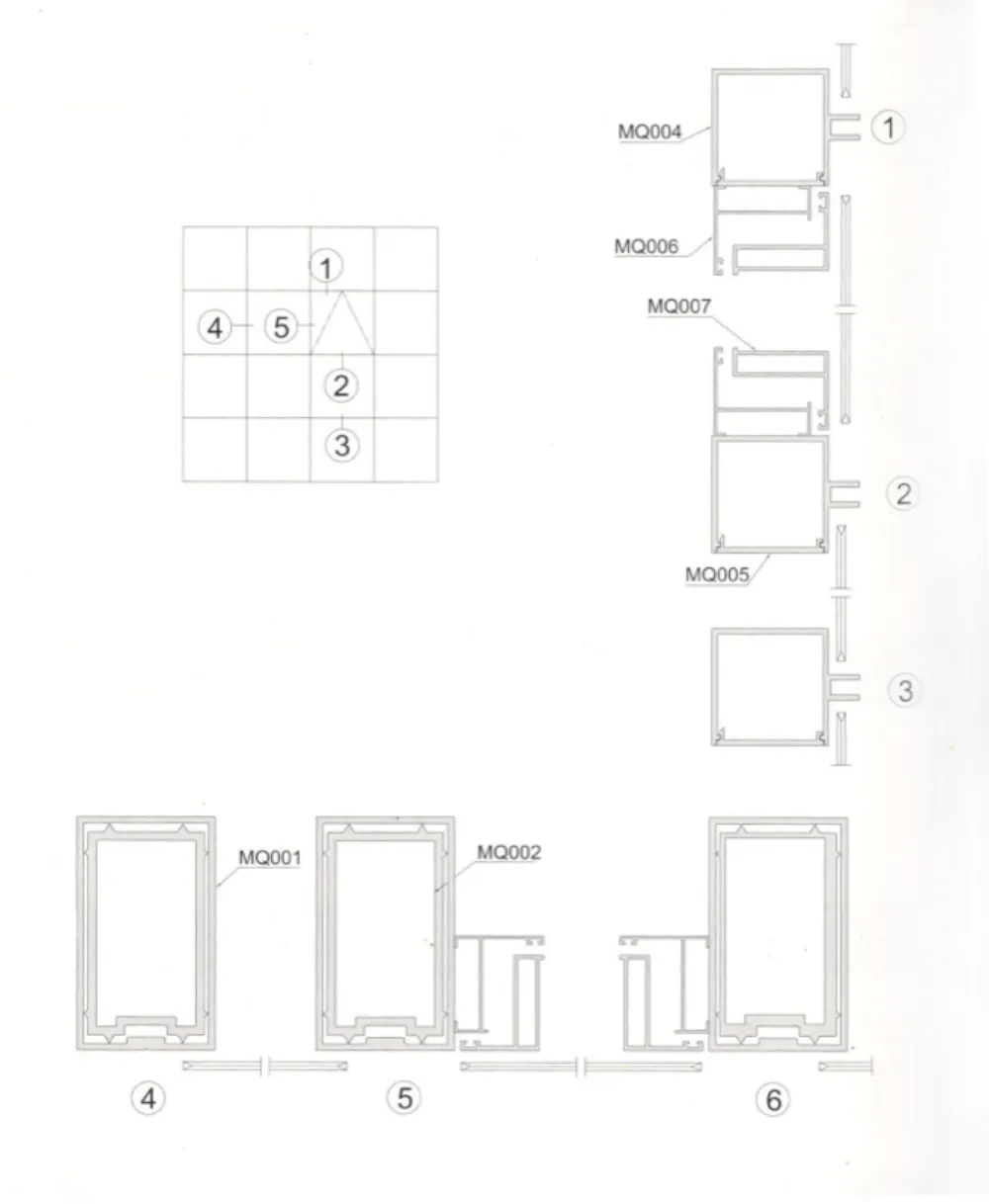 Exposed Frame Curtain Wall Aluminum Profile