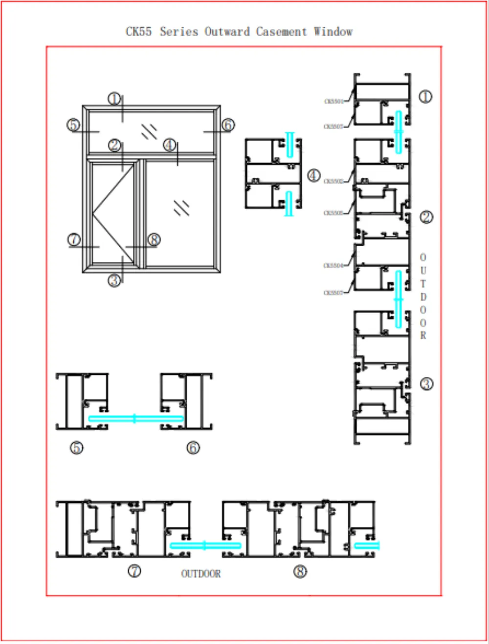Aluminum Window and Door Profile DC-CK55