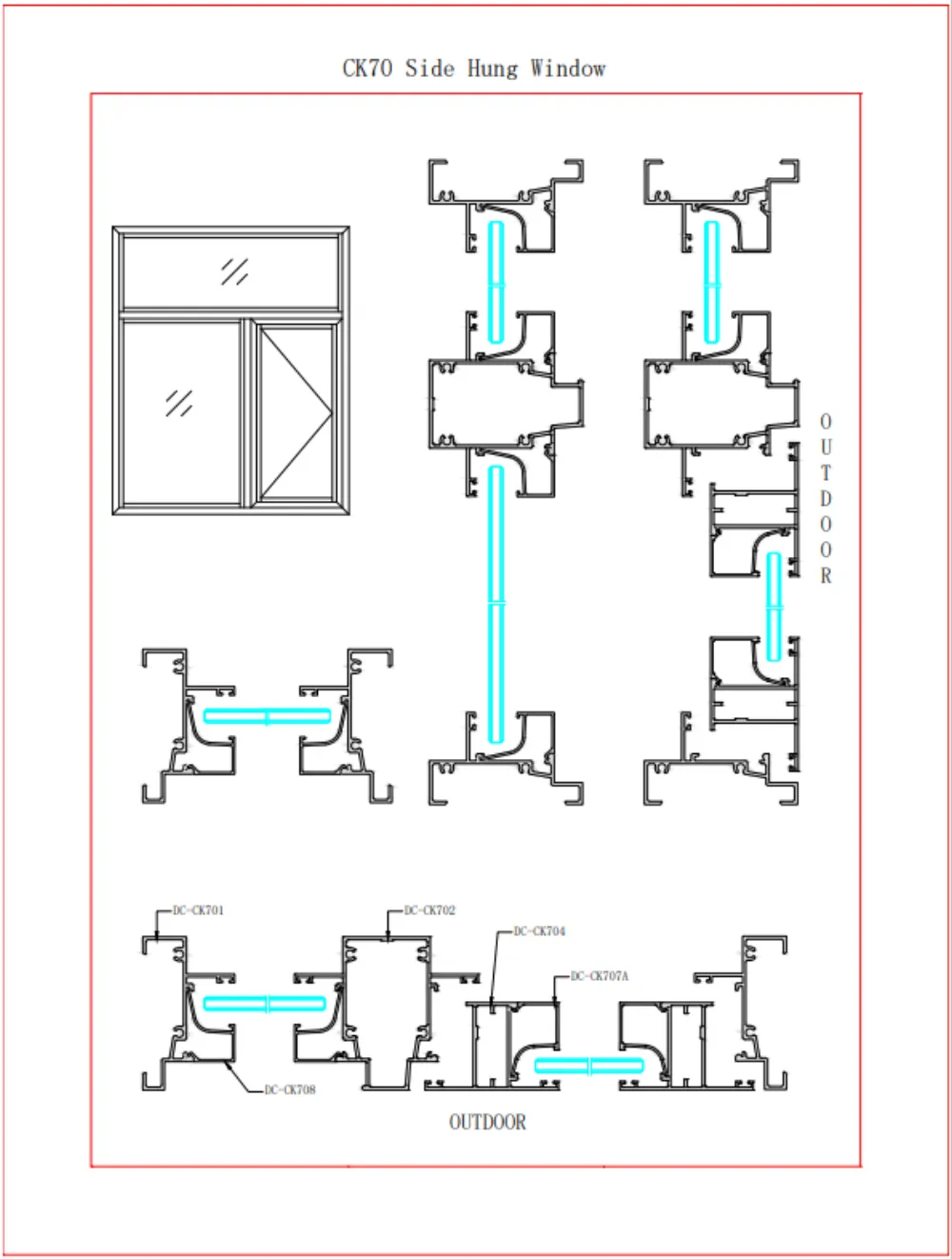 Aluminum Window Profile DC-CK70