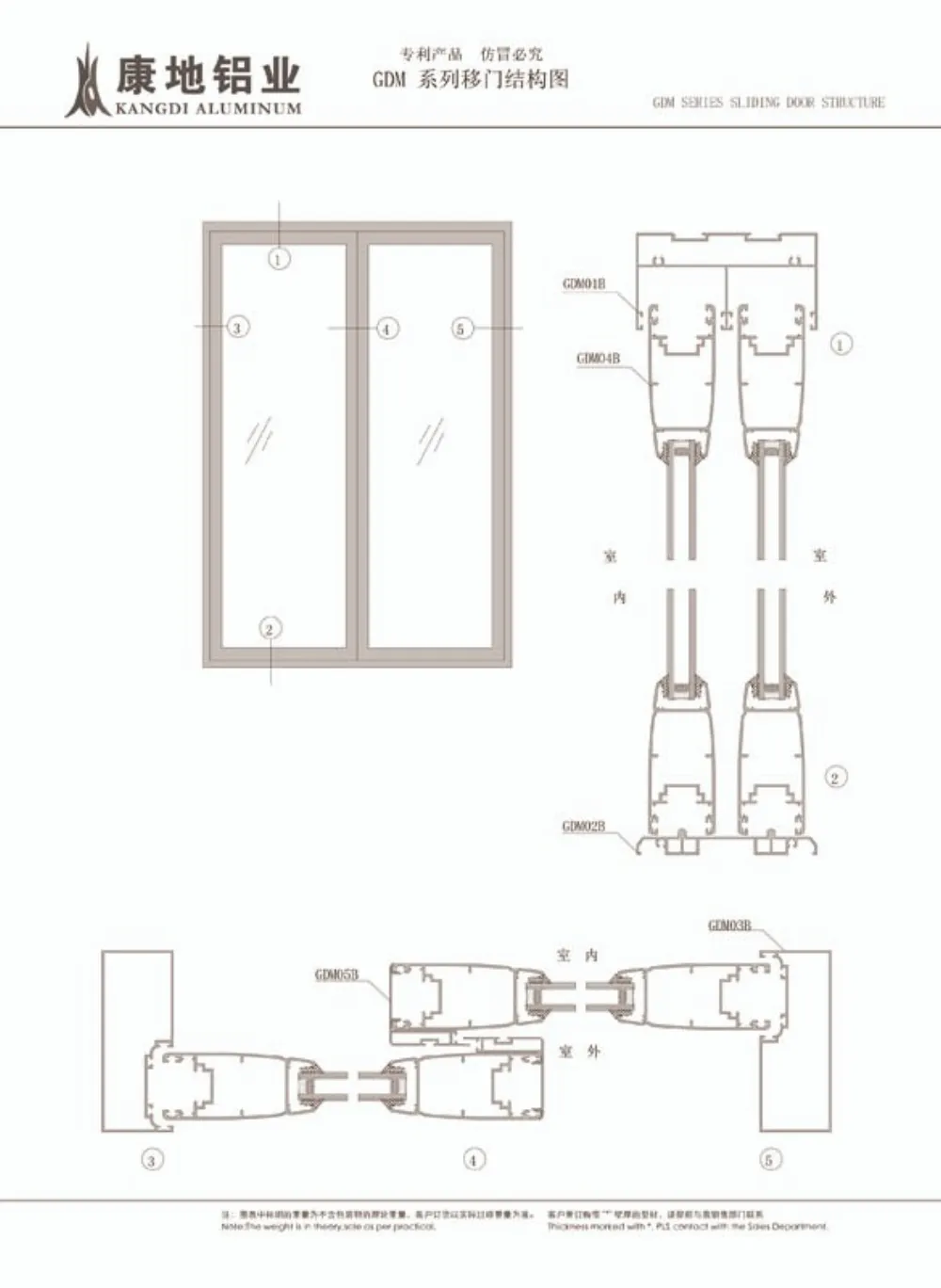 Aluminum Door Profile Style 3