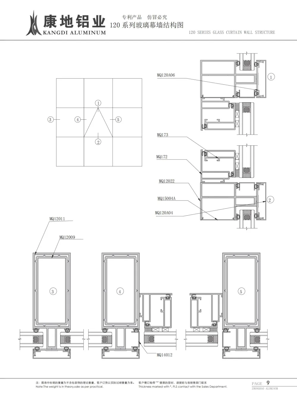 Curtain Wall Aluminum Profile Style 3