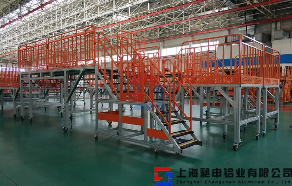 Sàn thao tác chế tạo trực thăng kết cấu nhôm định hình