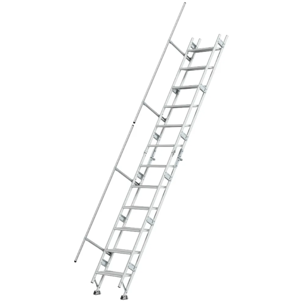 Aluminum alloy folding single-handrail staircase