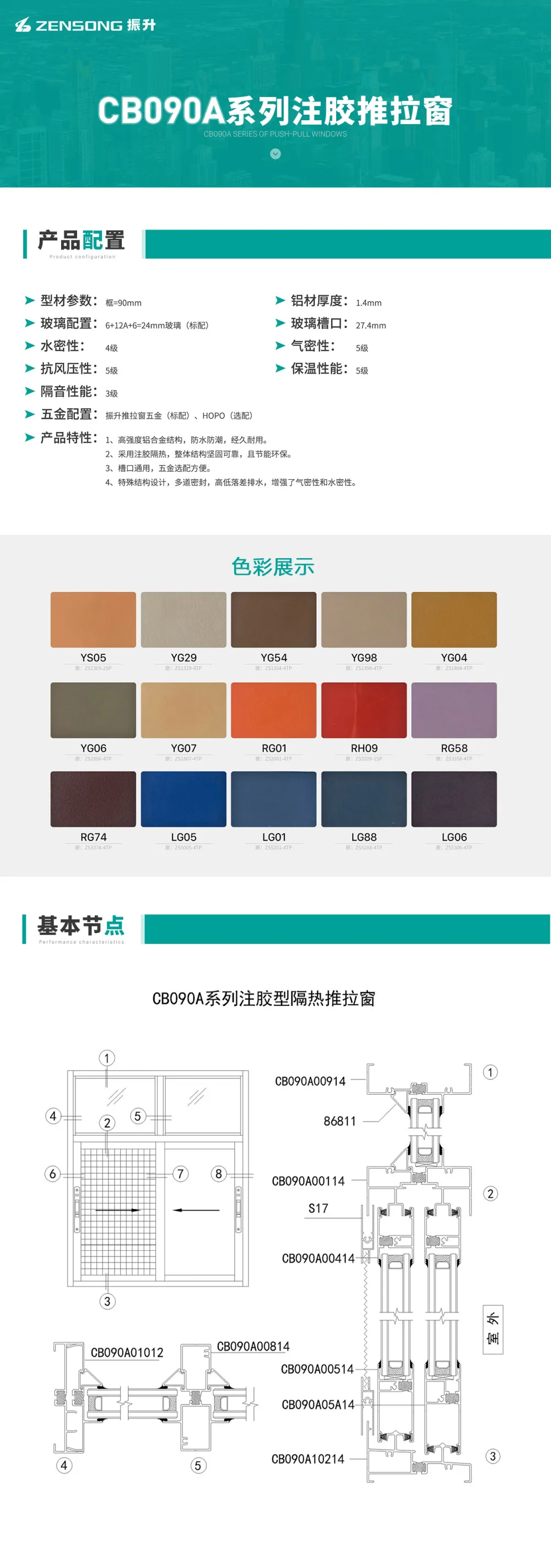 CB090A Series Sliding Window