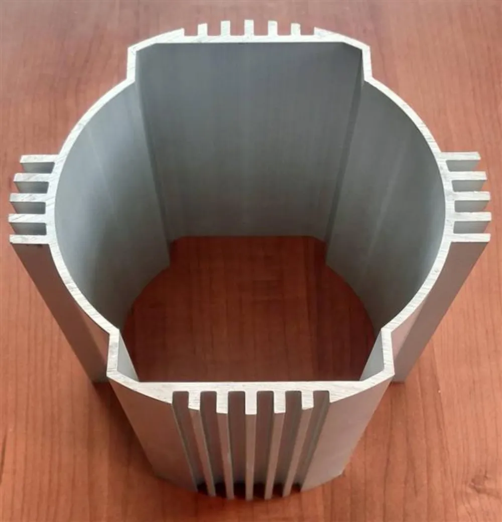 Aluminum motor housing, T-slot and window profile
